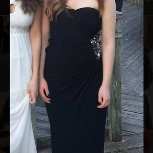 Back Cutout Jeweled Formal Dress